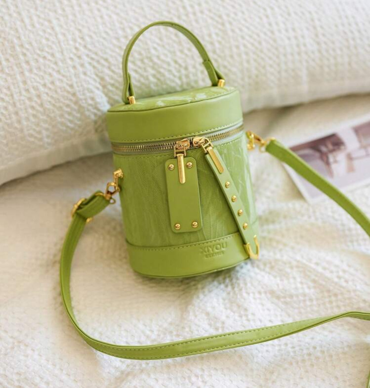 Matcha Latte Barrel Bag