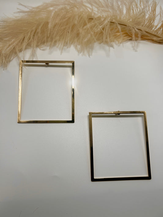 Square Gold Earrings